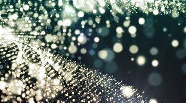 İşaret fişeğiyle soyut arkaplan. Parçacıklar sualtı dünyasında kaotik hareket