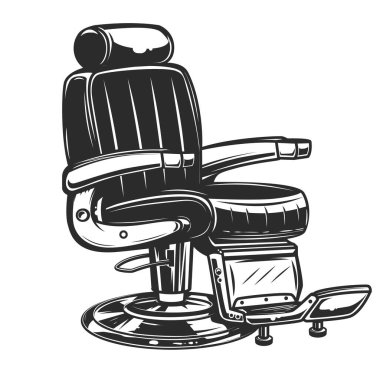 Barber chair illustration on white background. Design element for poster, emblem, sign, badge.