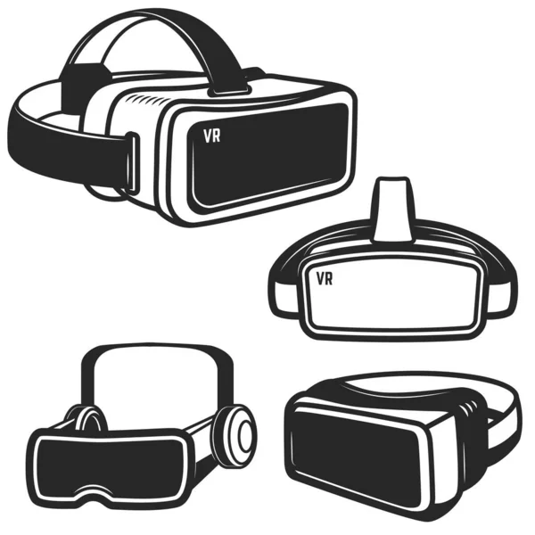 Set Virtual Reality Glasses Icons Isolated White Background Design Element — Zdjęcie stockowe