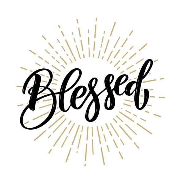 Blessed Hand Drawn Motivation Lettering Quote Design Element Poster Banner —  Fotos de Stock