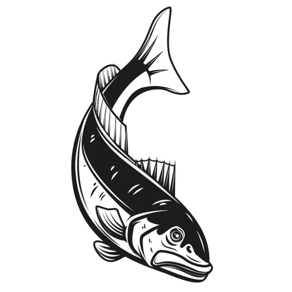 Kabeljau Symbol Isoliert Auf Weißem Hintergrund Designelement Für Logo Etikett — Stockfoto