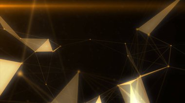 Bağlı noktalar ve çizgilerden soyut ağ arkaplanı. Çokgen yapı.