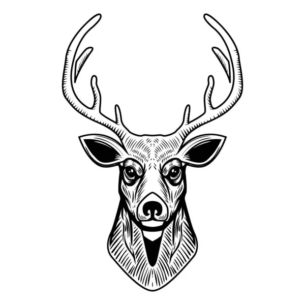 Deer Head Illustration Isolated White Background Design Element Emblem Sign —  Fotos de Stock