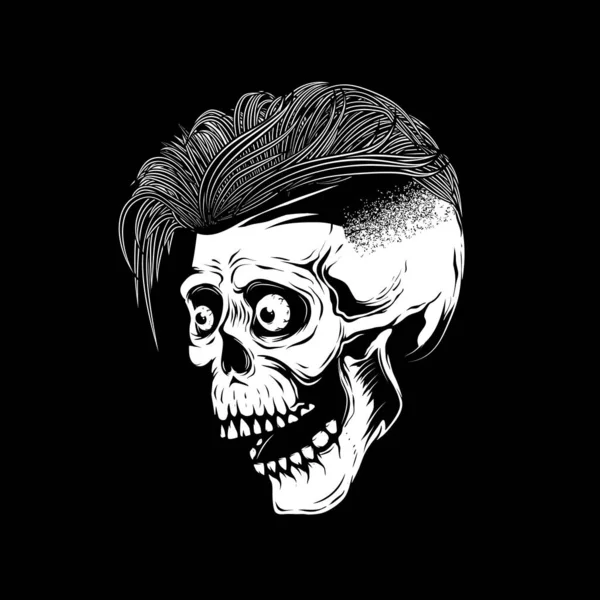 Hipster Skull Illustration White Background Design Element Poster Emblem Sign — 图库照片