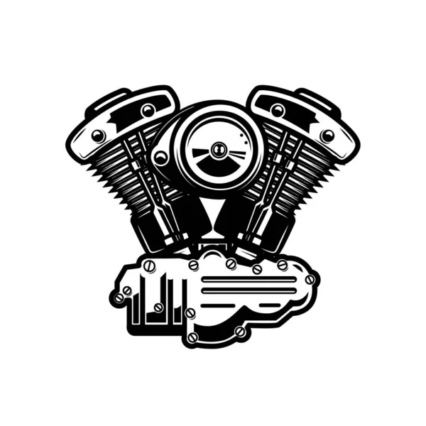 Motorcycle Engine Illustration White Background Design Element Poster Emblem Sign — Stock Photo, Image