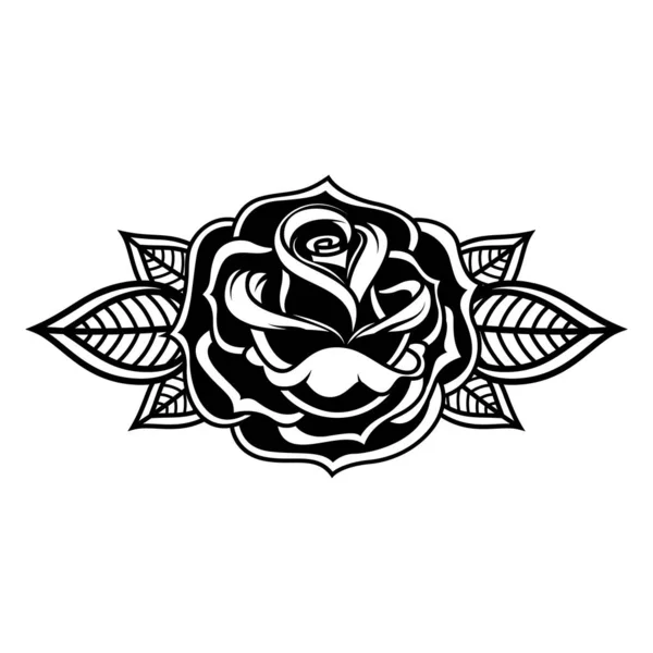 Illustration Rose Dans Style Tatouage Élément Design Pour Logo Étiquette — Photo