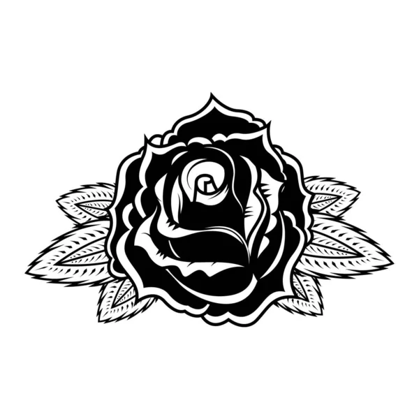 Illustration Rose Dans Style Tatouage Elément Design Pour Huître Emblème — Photo