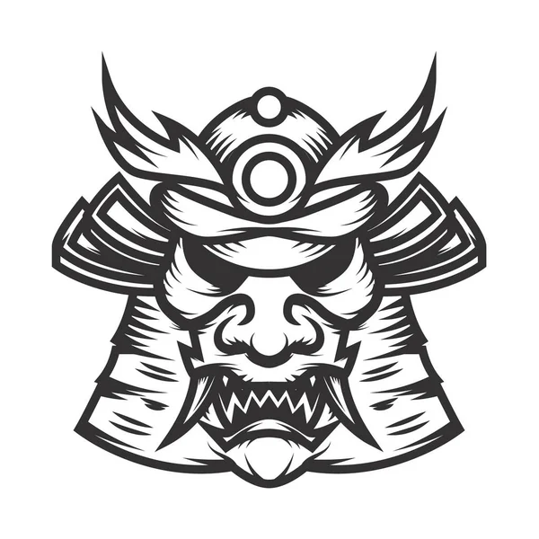 Ilustracja Hełmu Samuraja Białym Tle Element Projektu Logo Etykieta Godło — Zdjęcie stockowe