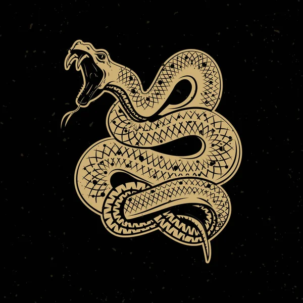 Ilustração Víbora Serpente Fundo Escuro Elemento Design Para Cartaz Emblema — Fotografia de Stock