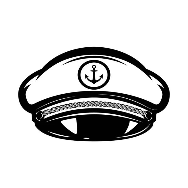 Hat Sea Captain Isolated White Background Design Elements Logo Label — Stock Photo, Image