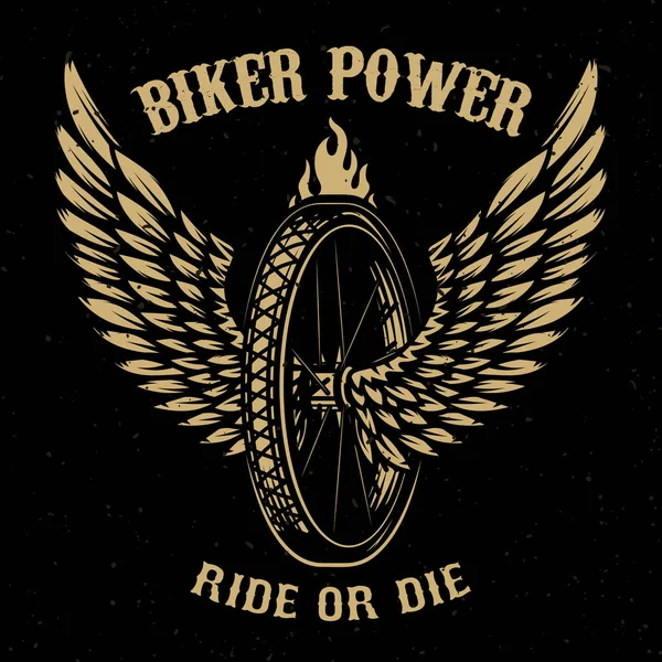 Cykelkraft Hjul Med Vingar Design Element För Logotyp Etikett Emblem — Stockfoto