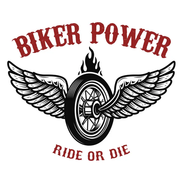 Moc Motocyklistów Koło Skrzydłami Element Projektu Logo Etykieta Godło Znak — Zdjęcie stockowe