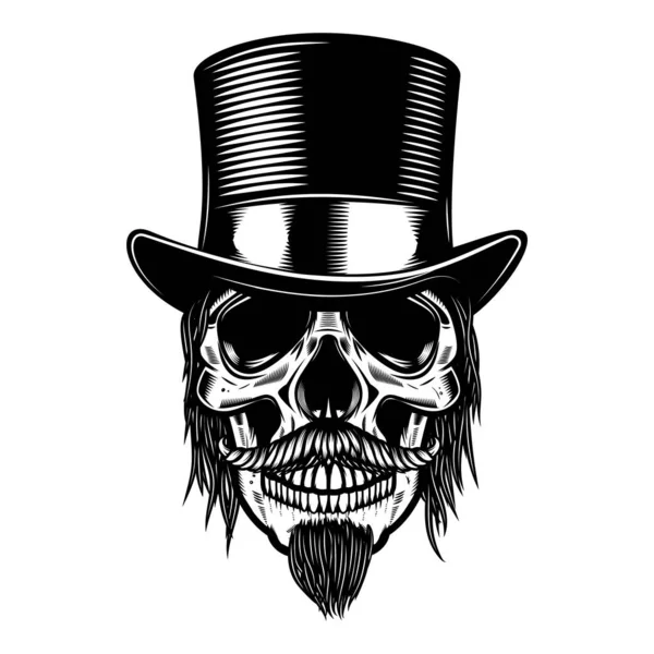 Zombie Skull Vintage Hat Design Element Poster Emblem Sign Shirt — Stock Photo, Image