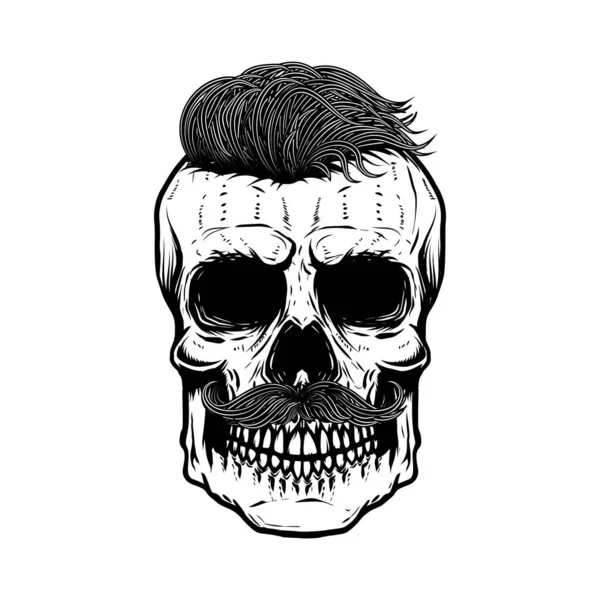 僵尸骷髅图以白色背景隔离 招贴画 T恤衫的设计元素 — 图库照片