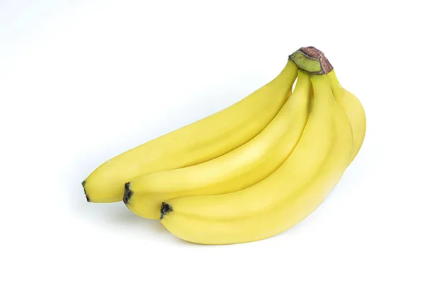 Bando Bananas Amarelas Frescas Isoladas Fundo Branco — Fotografia de Stock