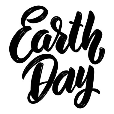 Dünya günü. Kartpostal, afiş, el ilanı için mektup cümlesi. Vektör illüstrasyonu