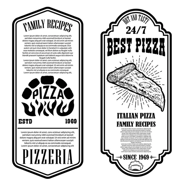 Flyer Pizzeria Eléments Design Pour Logo Étiquette Enseigne Badge Affiche — Image vectorielle