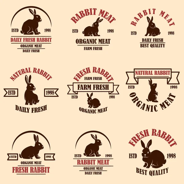 一套兔肉标签 海报的设计元素 矢量图像 — 图库矢量图片