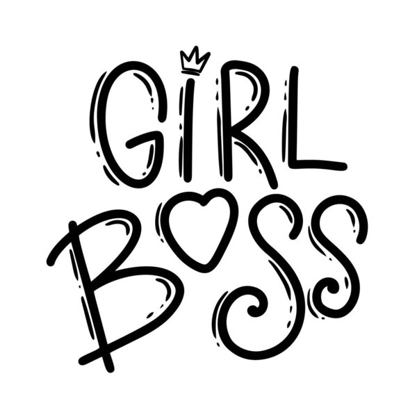 Girl boss. Lettering phrase for postcard, banner, flyer. Vector illustration