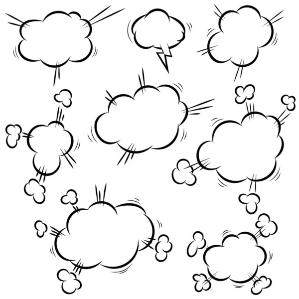 空の漫画のスピーチの泡のセット ポスター カード バナー チラシのデザイン要素 ベクターイラスト — ストックベクタ