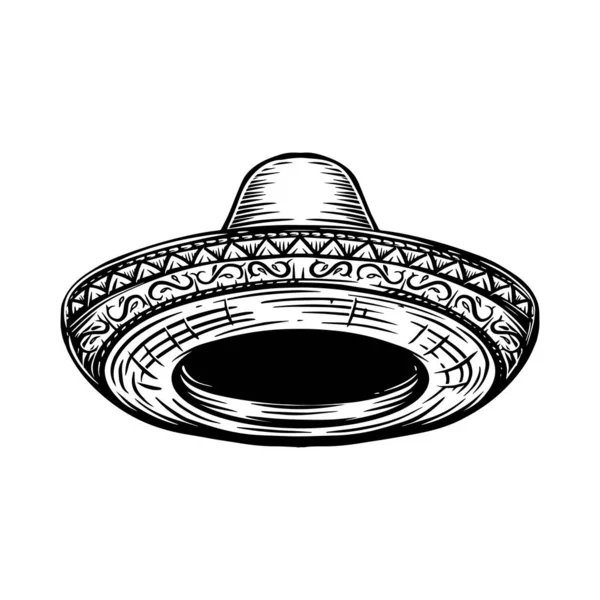 Illustration Des Mexikanischen Sombrero Gestaltungselement Für Plakat Shirt Emblem Schild — Stockvektor