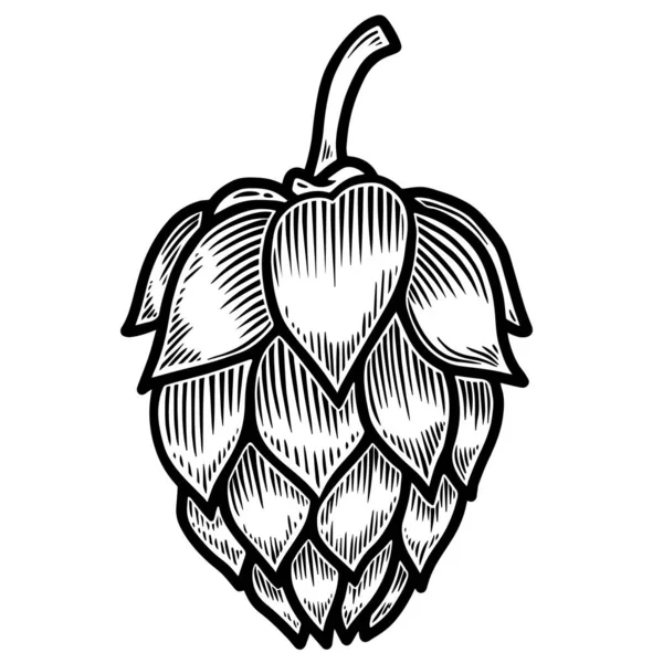 Beyaz Arka Planda Izole Edilmiş Bira Oymacılığı Tarzı Logo Etiket — Stok Vektör
