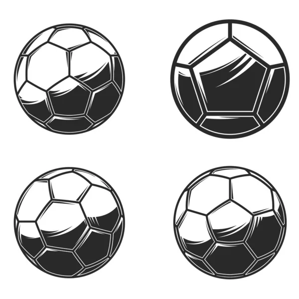 Pelotas Fútbol Sobre Fondo Blanco Elemento Diseño Para Logotipo Etiqueta — Archivo Imágenes Vectoriales