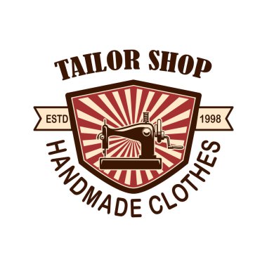 Terzinin amblem şablonu. Logo, etiket, işaret, poster için tasarım elemanı. Vektör illüstrasyonu