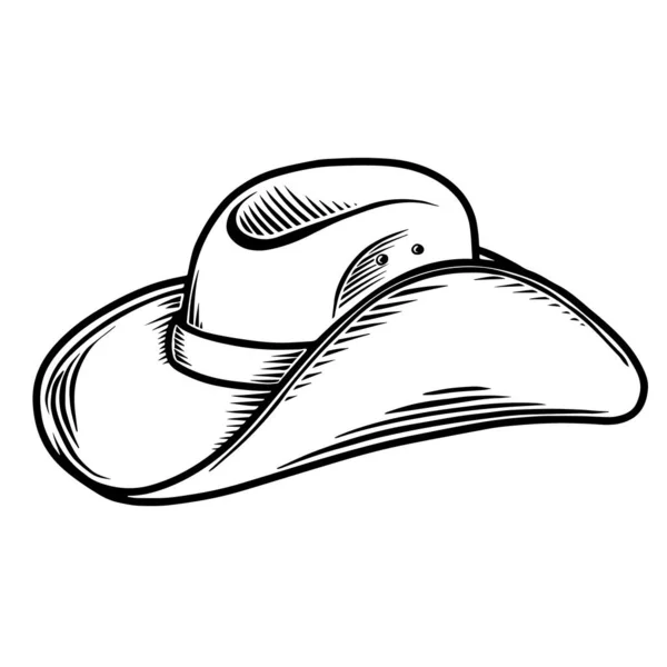Illustration Chapeau Cow Boy Isolé Sur Fond Blanc Élément Design — Image vectorielle