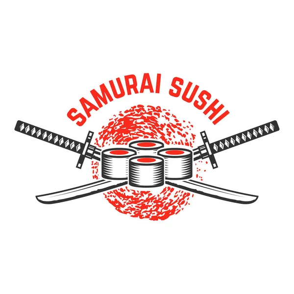 Sushi Shop Emblem Mall Designelement För Logotyp Etikett Skylt Affisch — Stock vektor