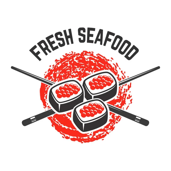 Szablon Emblematu Sklepu Sushi Element Projektu Logo Etykieta Znak Plakat — Wektor stockowy