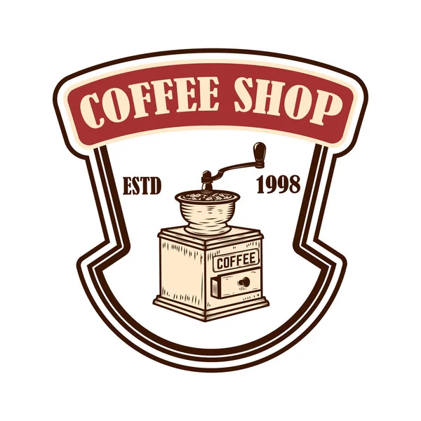 Wzór Emblematu Kawiarni Element Projektowy Logo Etykietę Znak Plakat Ulotkę — Wektor stockowy