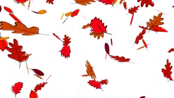 Lehulló Őszi Levelek Animációja — Stock videók