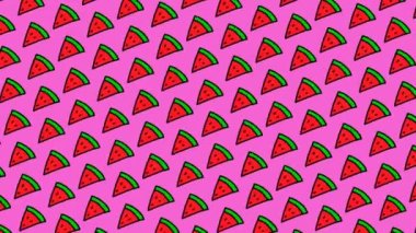 Elle çizilmiş karpuzlarla canlandırılmış desen. 