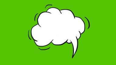 Komik konuşma baloncuğunun el çizimi animasyonu.