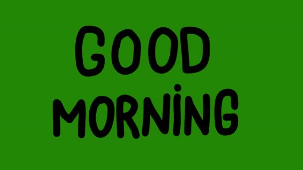 Handgezeichnete Animation Der Guten Morgen Phrase — Stockvideo