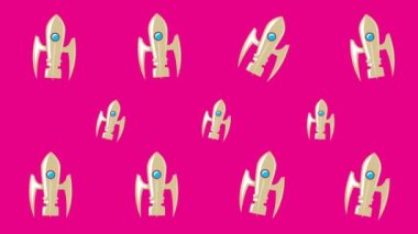 Uzay roketleri ile canlandırılmış arkaplan