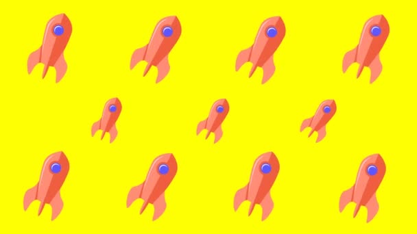 Animated Background Space Rockets — Stock Video