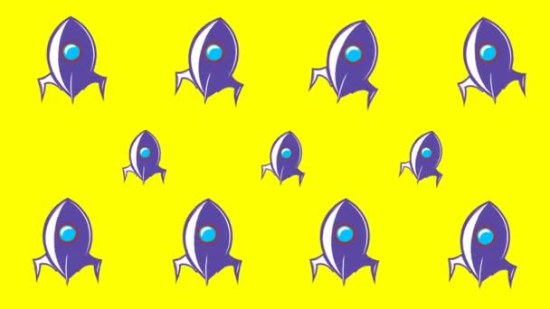 宇宙ロケットを用いたアニメーション背景 — ストック動画