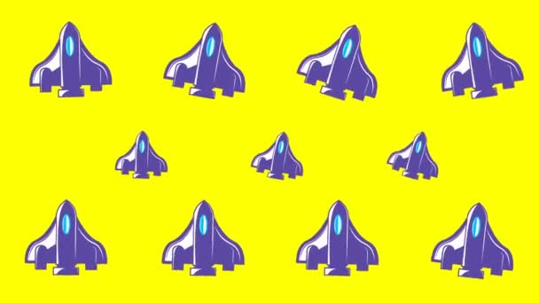 Animated Background Space Rockets — Stock Video