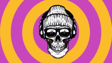 Kulaklıklı kafatası ile canlandırılmış arkaplan