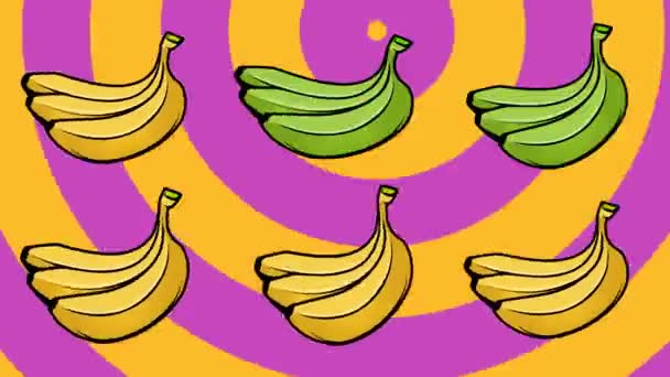 Animowane Tło Bananami Letni Projekt Strony — Wideo stockowe