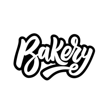 Fırın. Beyaz arka planda harf cümlesi. Poster, afiş, tişört ve kart için tasarım elemanı. Vektör illüstrasyonu