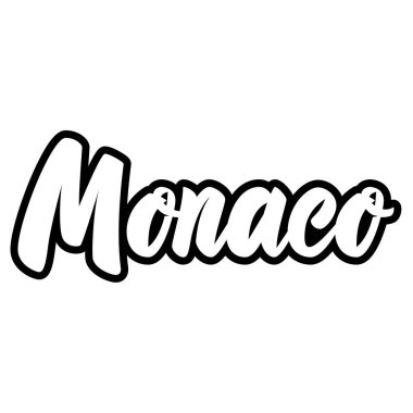 Monako mu? Beyaz arka planda harf cümlesi. Poster, afiş, tişört ve amblem için tasarım öğesi. Vektör illüstrasyonu