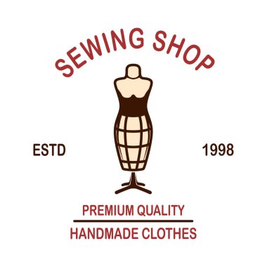 Terzinin amblem şablonu. Logo, etiket, işaret, poster için tasarım elemanı. Vektör illüstrasyonu