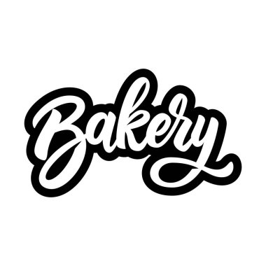 Fırın. Beyaz arka planda harf cümlesi. Poster, afiş, tişört ve kart için tasarım elemanı. Vektör illüstrasyonu