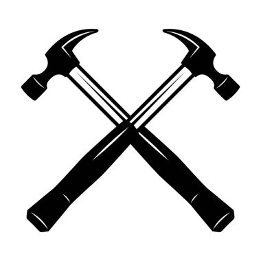 Çapraz çekiç. Poster, el ilanı, kart, afiş için tasarım elemanı. Vektör illüstrasyonu