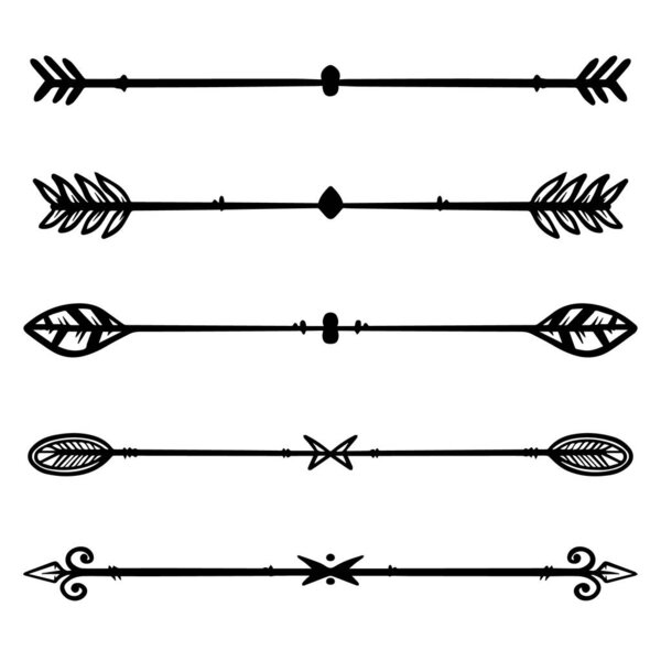 Набор рукописных разделителей текста. Плакат, открытка, баннер, флаер. Векторная иллюстрация