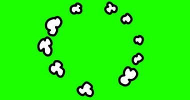 Elle çizilmiş komik konuşma baloncuğunun patlama ile canlandırılması