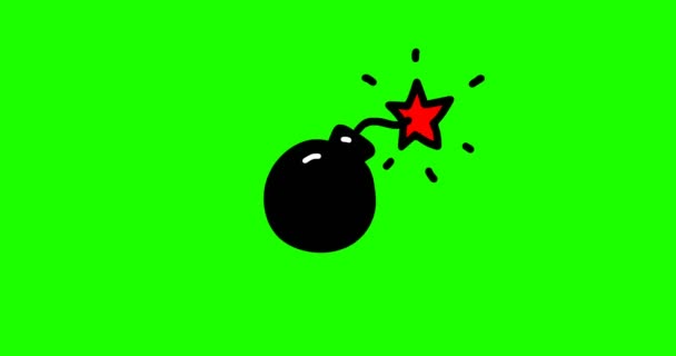 Explosão Bomba Desenho Animado Animação Bomba Desenhada Mão — Vídeo de Stock